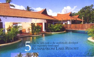On the fifth rank aesthetically developed and exquisitely landscaped Kumarakom Lake Resort